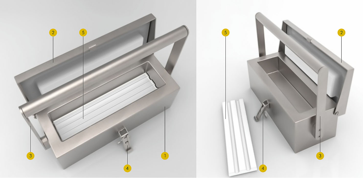 Контейнер защитный «TISSA-RP» для переноски шприцев с радиофармпрепаратами