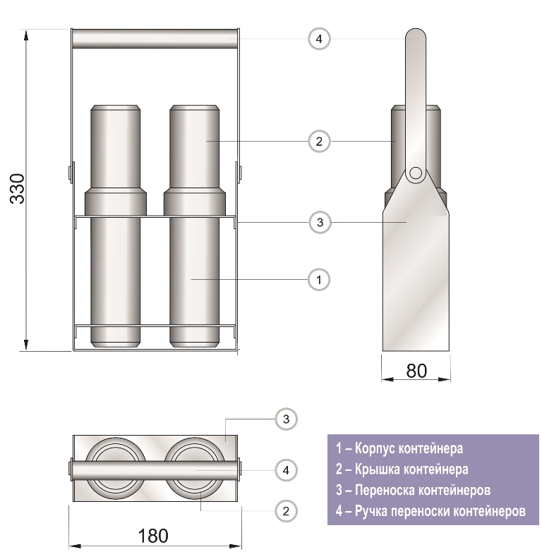 Контейнер защитный для шприцев TISSA-RP TMRP-03.02.08
