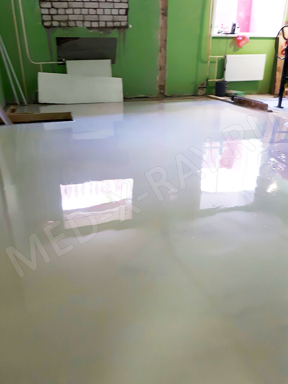 Защита пола баритовым ровнителем